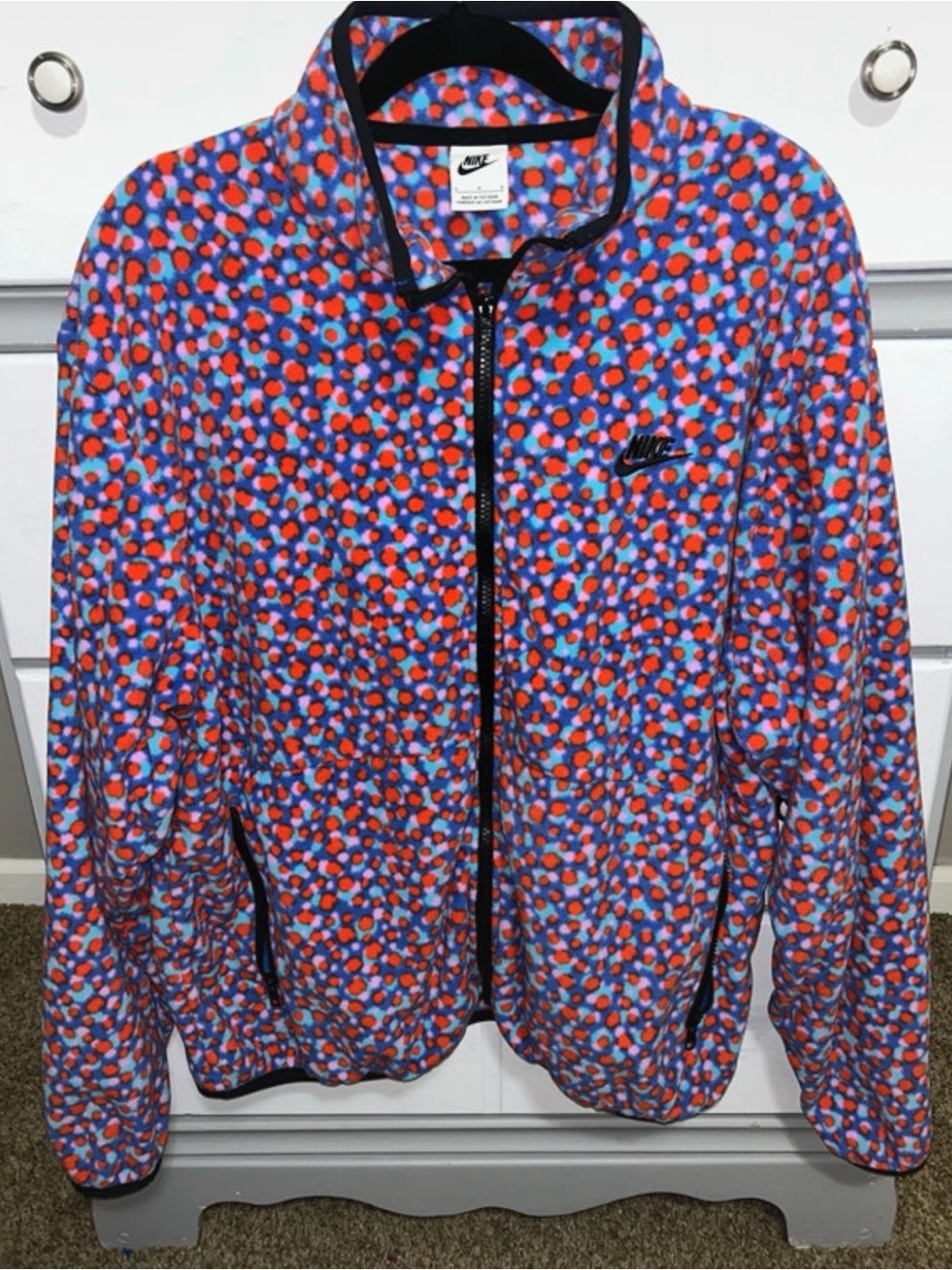 Nike Polka Dot Fleece Zip Up Women’s Large